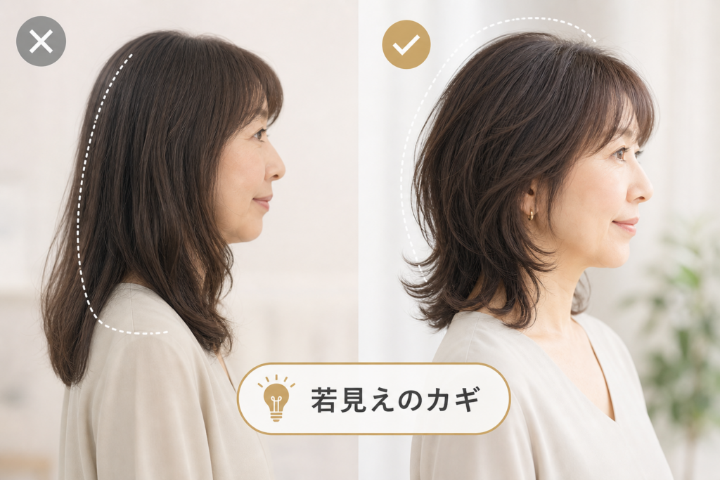 60代がやりがちなセミロングやロングの落とし穴!おばさんぽく見えない髪型のコツ