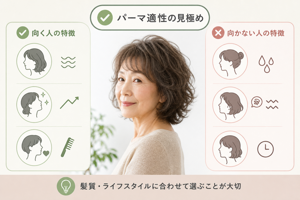 60代と70代のパーマ適性|ミディアムパーマが向く人・向かない人