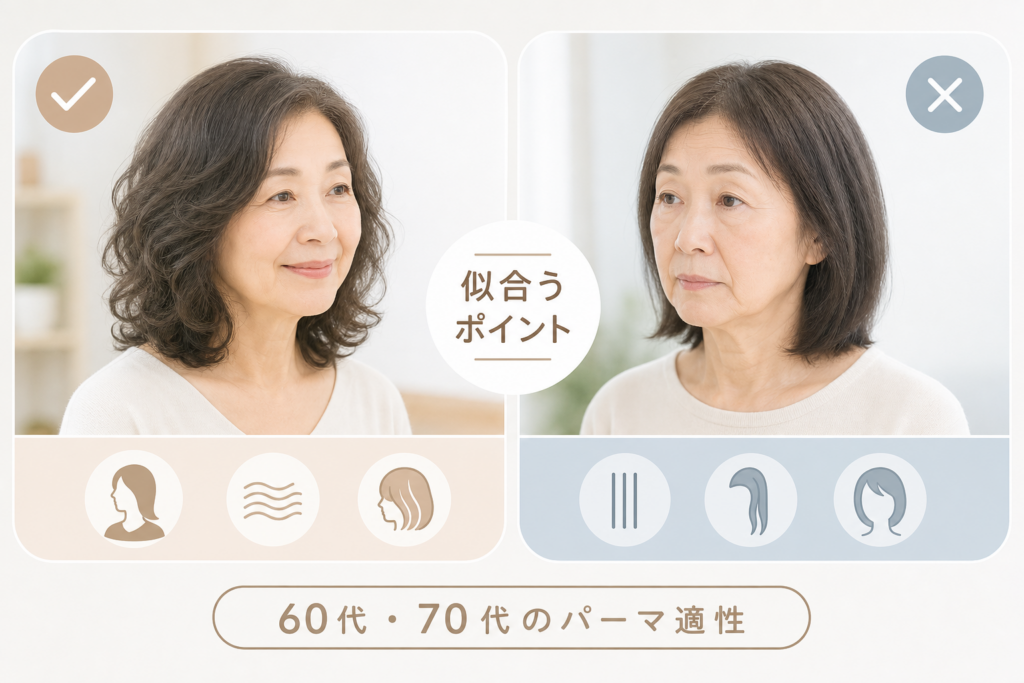 60代と70代のパーマ適性|ミディアムパーマが向く人・向かない人