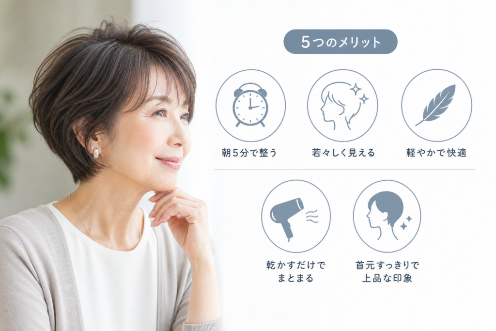60代にショートやショートボブが向いている5つの理由