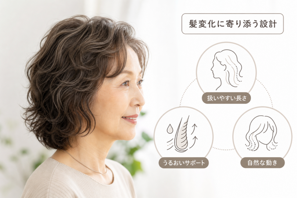 70代の髪変化に対応するミディアムパーマの設計ポイント
