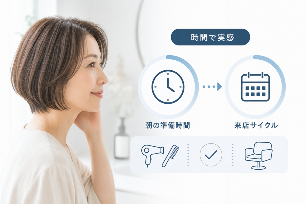 手入れが楽なボブの条件—朝の時間と来店サイクルで見える化する