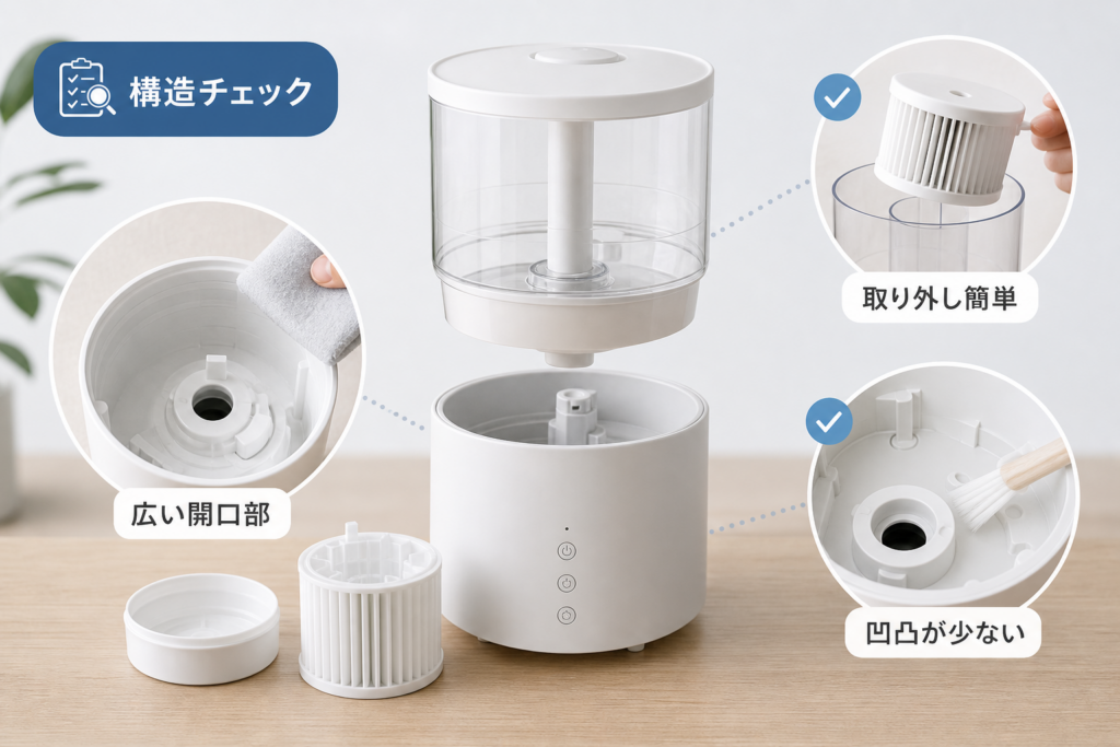 手入れが楽な加湿器を選ぶための構造チェックポイント