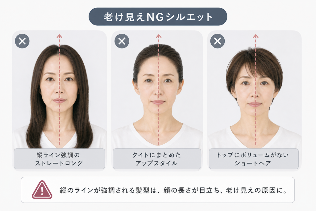 避けたい髪型パターン集!面長や老け顔が老けて見えてしまうシルエット設計の落とし穴