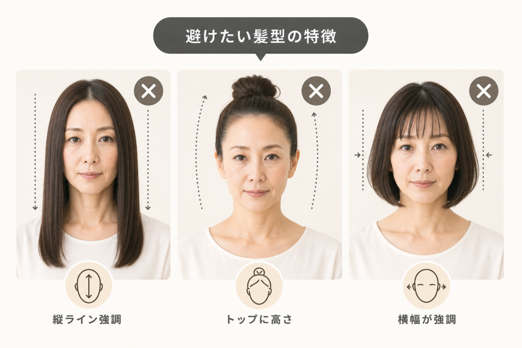 面長の40代女性が避けるべき髪型パターンと老け見えの仕組み
