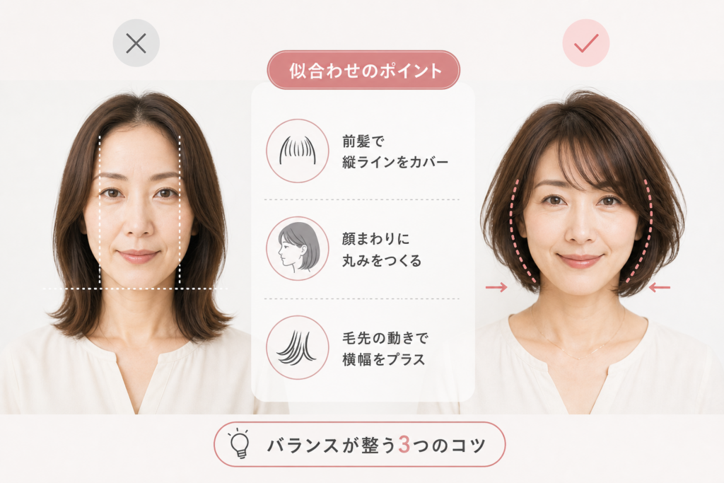 面長の人が避けやすい髪型でも似合う条件と例外テク