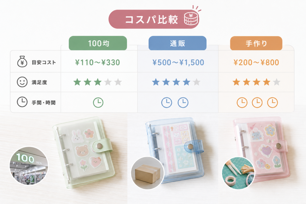 100均や通販や手作りでどう違う?ミニシール帳のコスパと満足度をリアル数字で比較