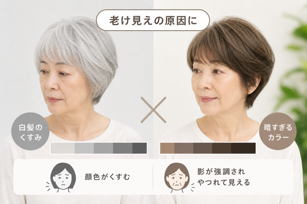70代の白髪やカラー選びで老け見えを招く理由