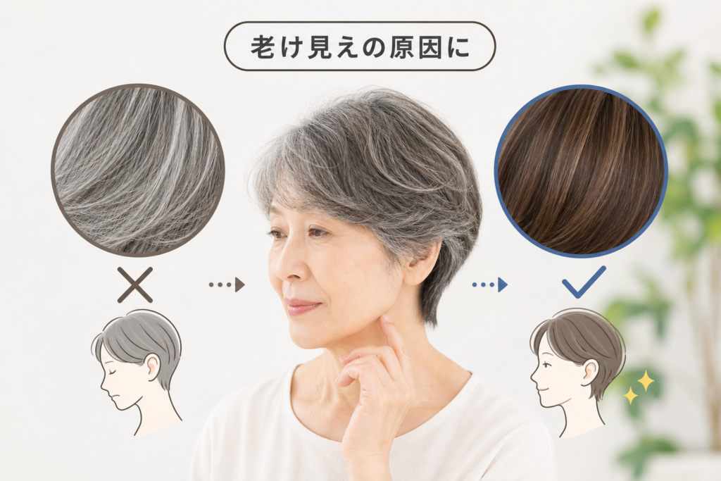 70代の白髪やカラー選びで老け見えを招く理由