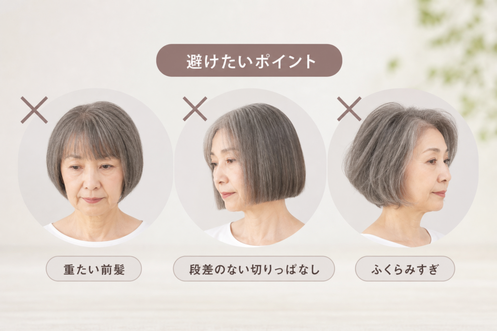 70代ボブで避けたい老け見えパターン
