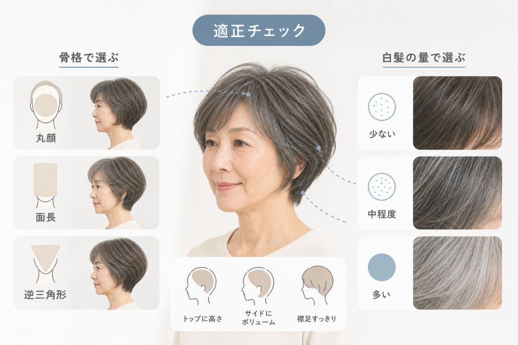 70歳に似合うショートボブの条件・骨格別や白髪量で判断する適正チェック