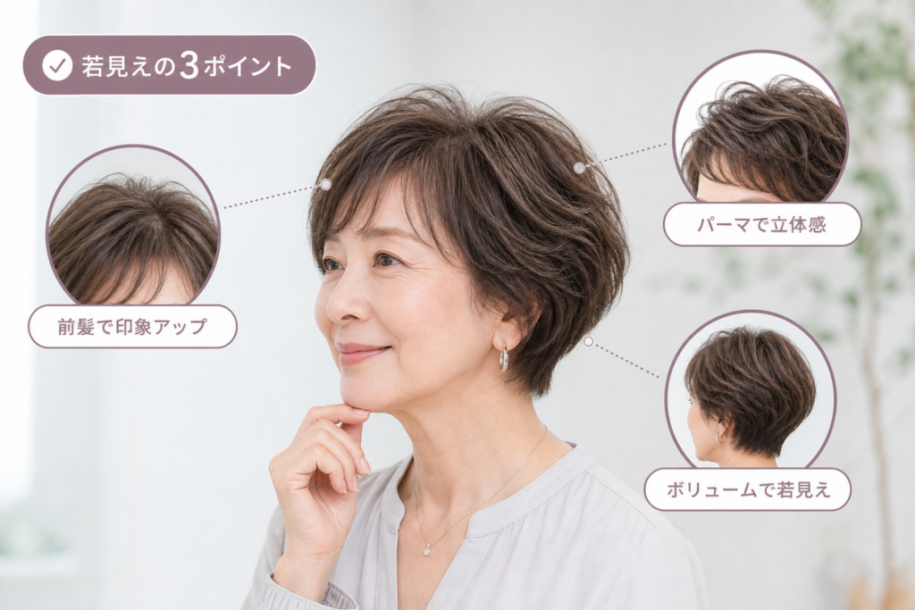 70歳のショートボブは前髪・パーマ・ボリュームで変わる若見えテクニック