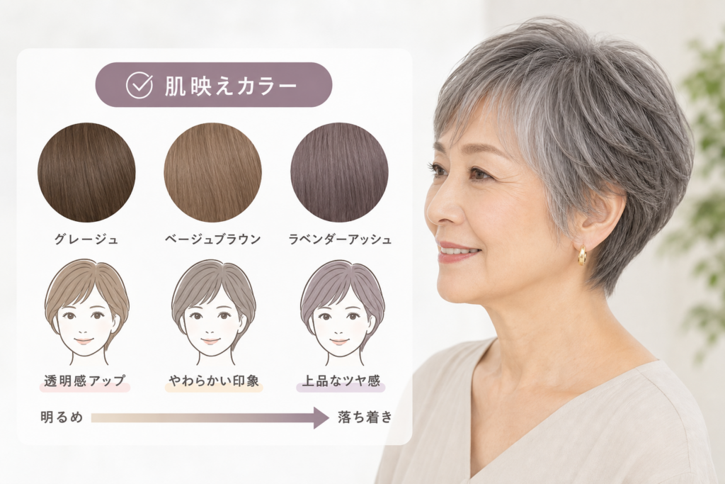 70歳の白髪とヘアカラーで若見えする色選びの正解