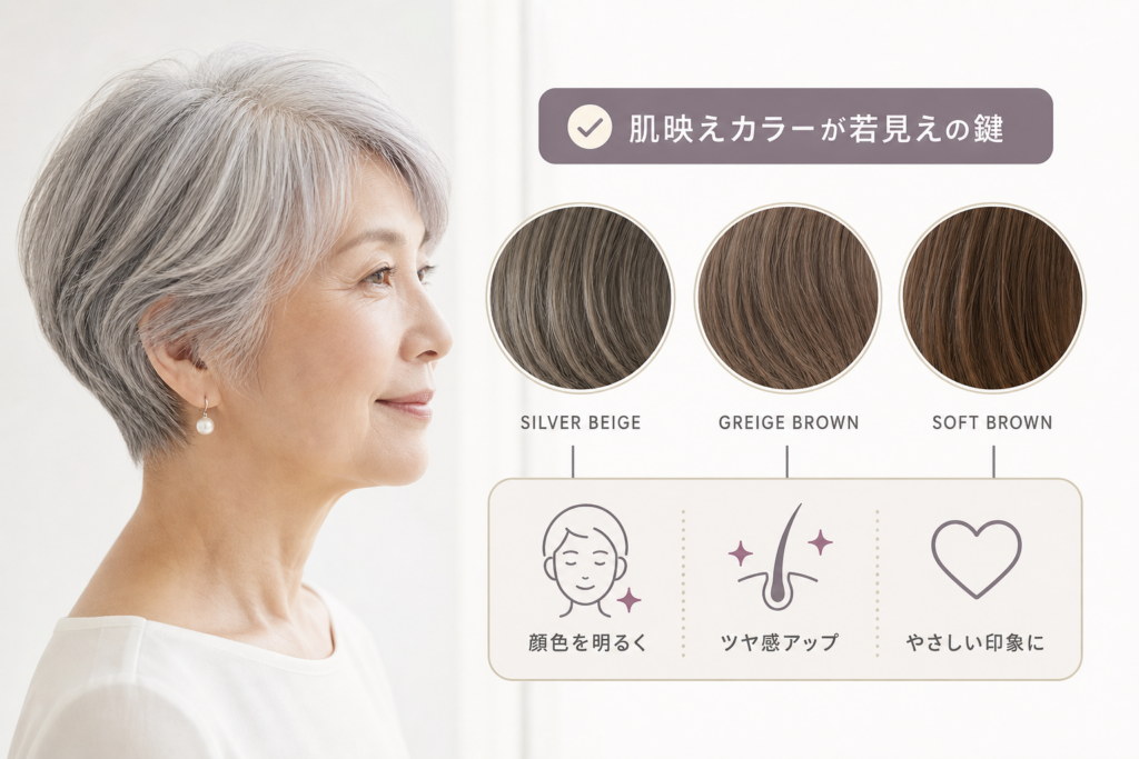 70歳の白髪とヘアカラーで若見えする色選びの正解