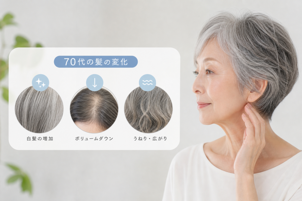 70歳の髪が変わる理由｜白髪・ボリュームダウン・うねりのプロ分析