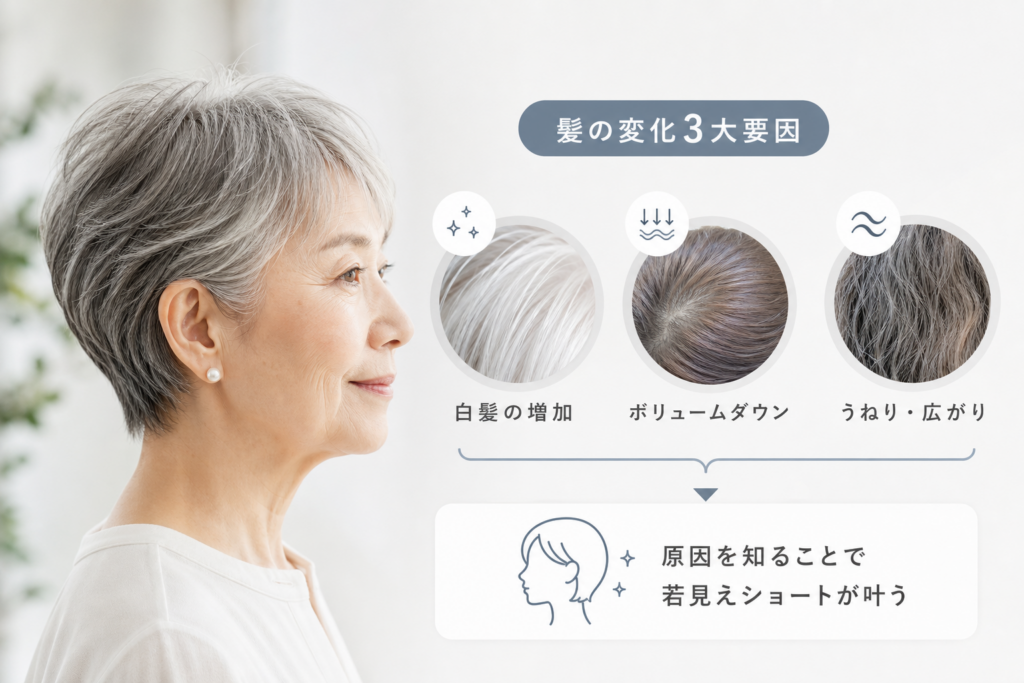 70歳の髪が変わる理由｜白髪・ボリュームダウン・うねりのプロ分析