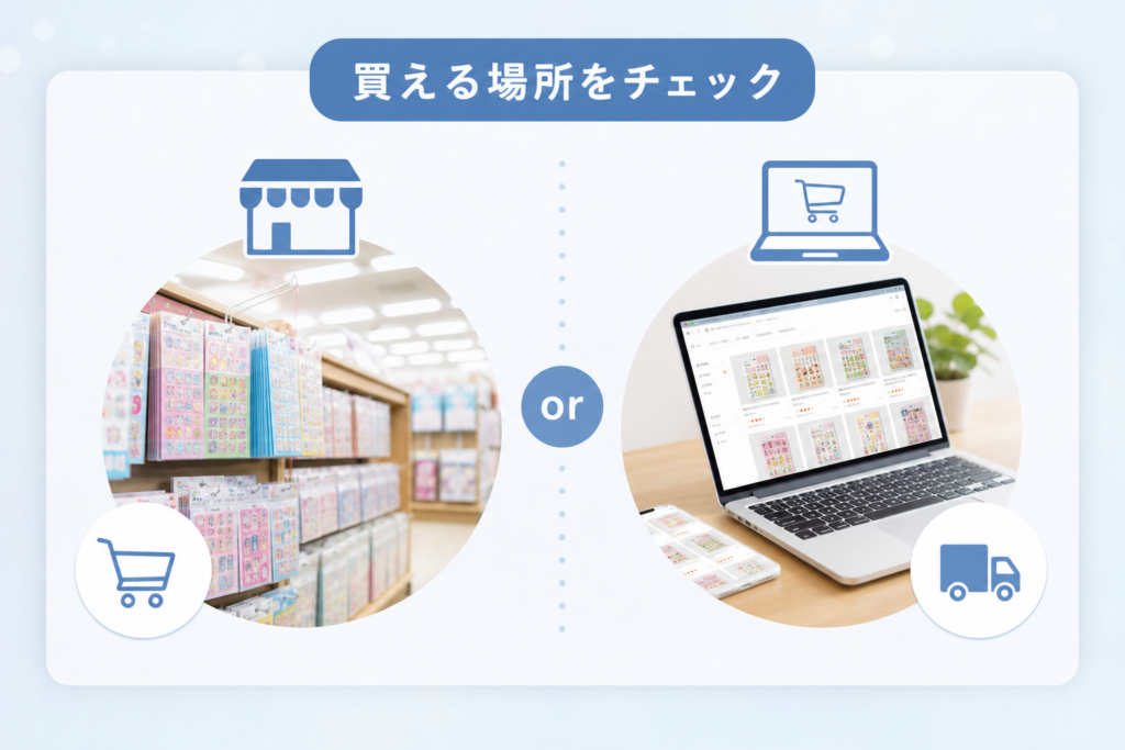 しずくちゃんボンボンドロップシールが買える場所と実店舗・ネット別の攻め方