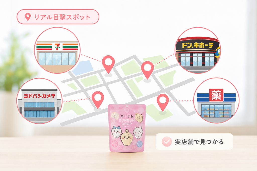 どこに売ってる?セブンからドンキやヨドバシでも!ちいかわボンボンドロップシール目撃&購入リアル報告