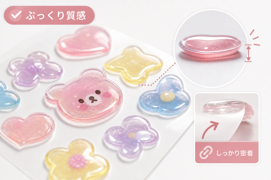 ぷっくり質感と粘着力の秘密！ドロップシールが人気の理由