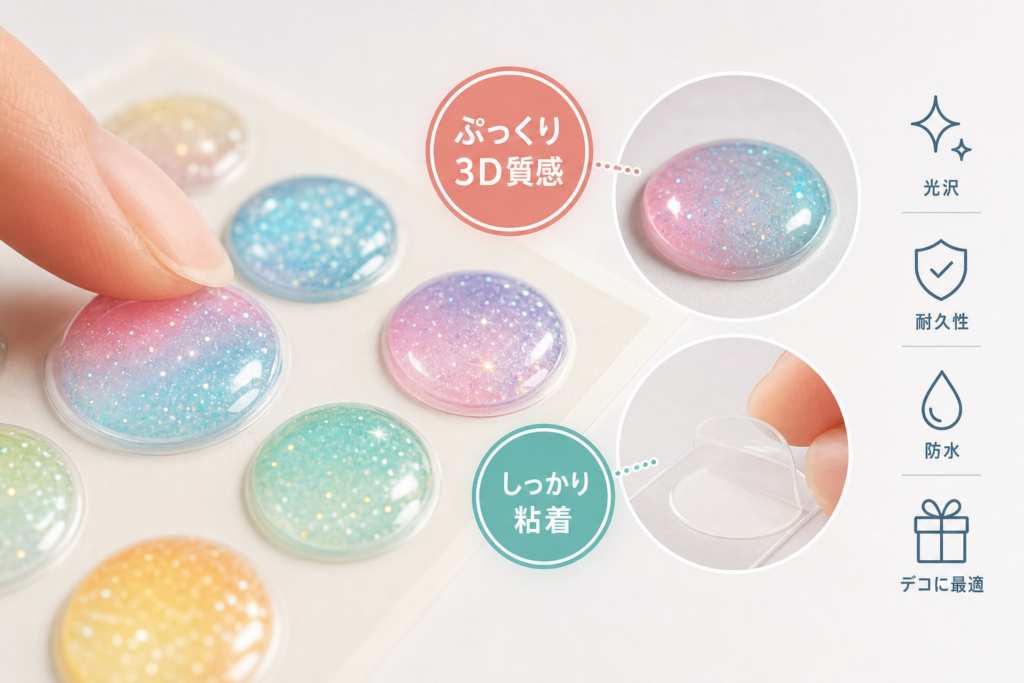 ぷっくり質感と粘着力の秘密！ドロップシールが人気の理由