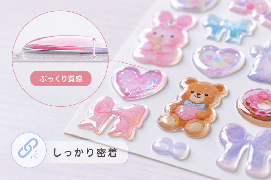 ぷっくり質感と粘着力の秘密！ドロップシールが人気の理由