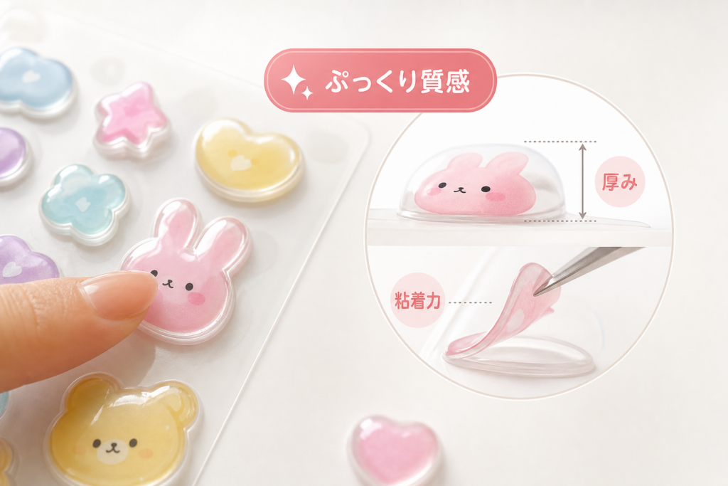 ぷっくり質感と粘着力の秘密！ドロップシールが人気の理由