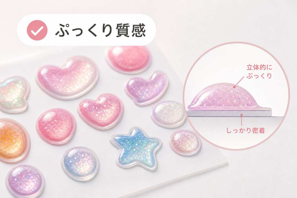 ぷっくり質感と粘着力の秘密！ドロップシールが人気の理由