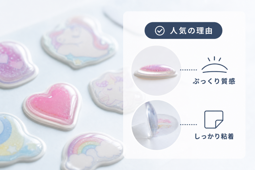 ぷっくり質感と粘着力の秘密！ドロップシールが人気の理由