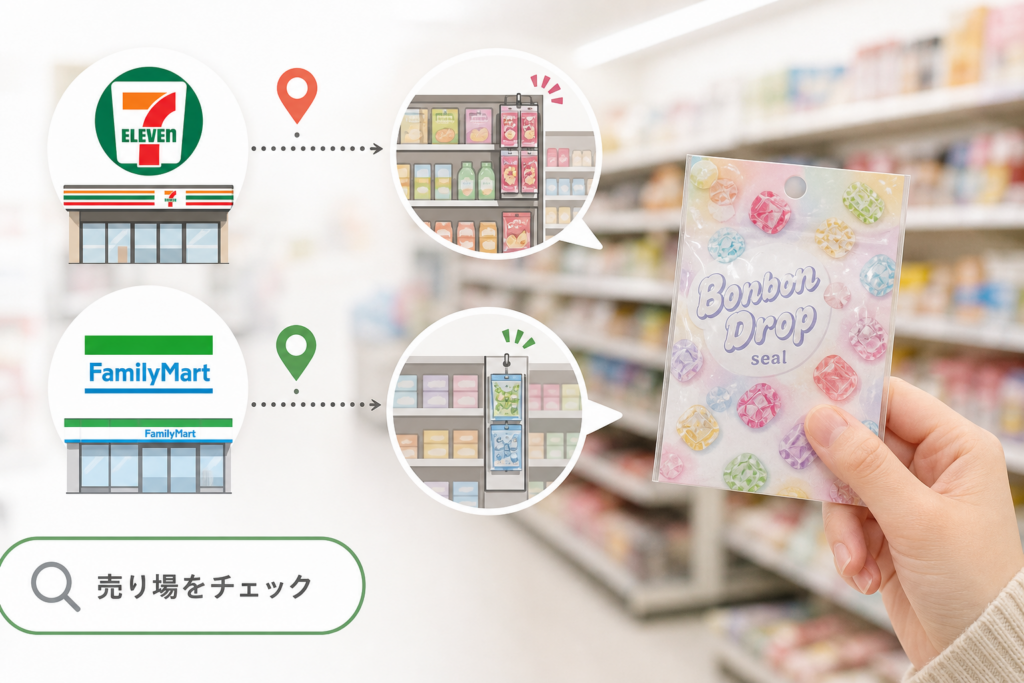 コンビニでボンボンドロップシール買える？セブンイレブン・ファミマの売ってる場所と入荷情報