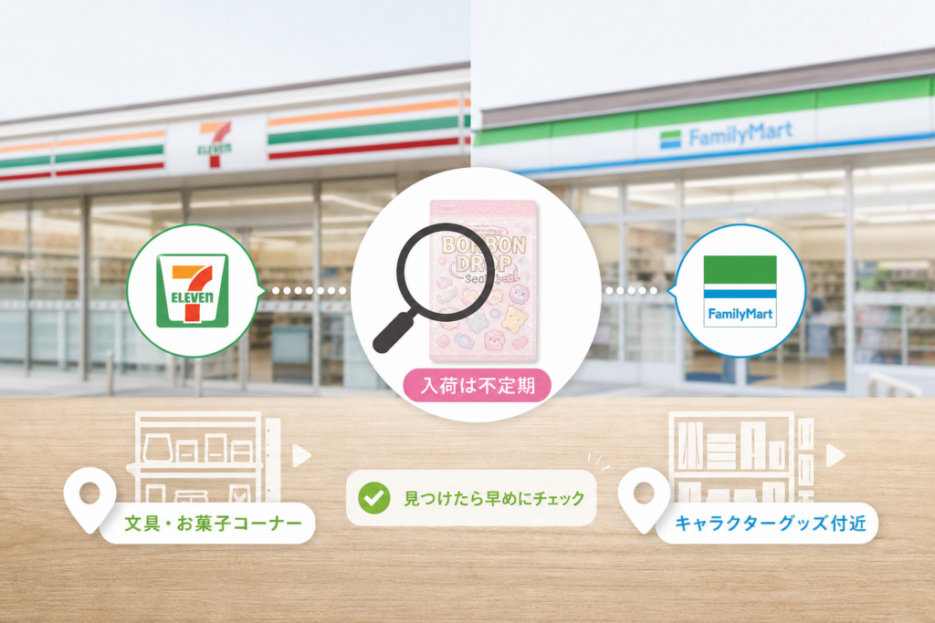 コンビニでボンボンドロップシール買える？セブンイレブン・ファミマの売ってる場所と入荷情報