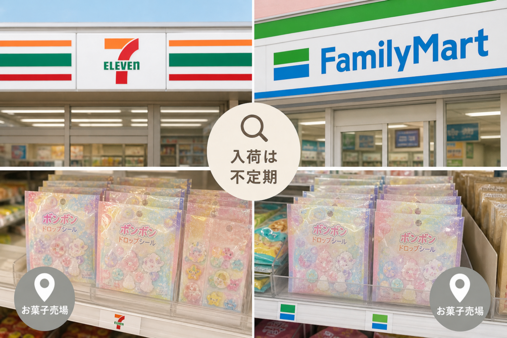 コンビニでボンボンドロップシール買える？セブンイレブン・ファミマの売ってる場所と入荷情報