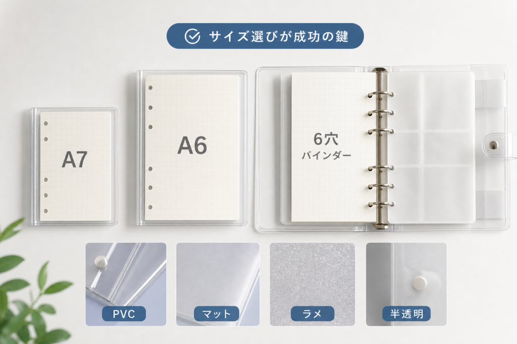 サイズと素材の失敗パターン|A7・A6・6穴バインダーの選び方