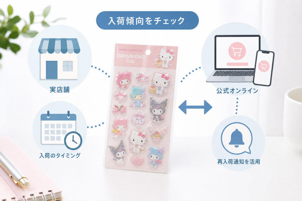 サンリオのボンボンドロップシール購入ガイド：店舗別入荷傾向とオンライン活用法