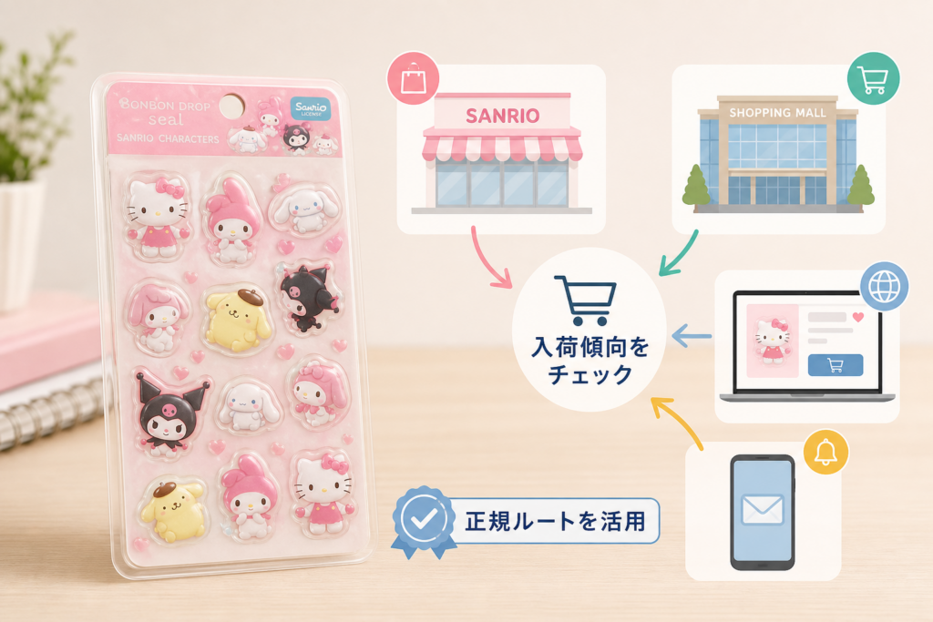 サンリオのボンボンドロップシール購入ガイド：店舗別入荷傾向とオンライン活用法
