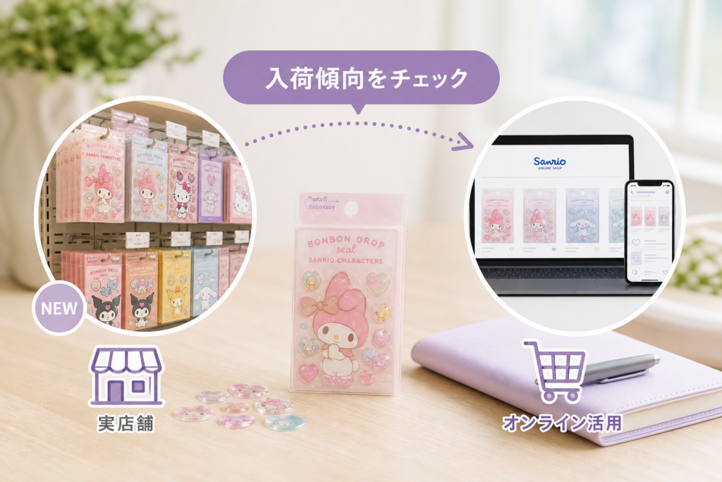 サンリオのボンボンドロップシール購入ガイド：店舗別入荷傾向とオンライン活用法