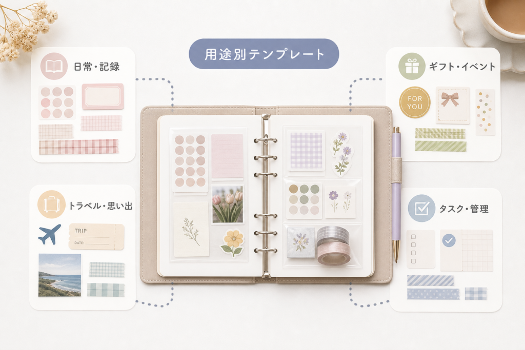 シール帳の中身を用途別に選ぶテンプレート