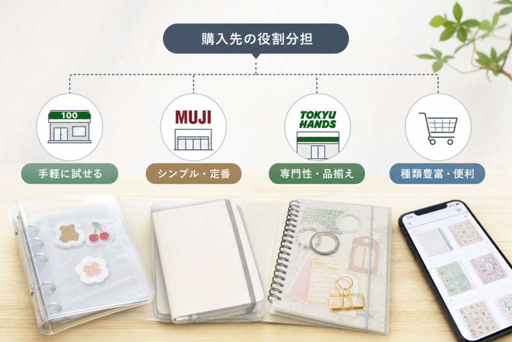 シール帳はどこで買うのが正解?100均・無印良品・東急ハンズ・通販の役割分担
