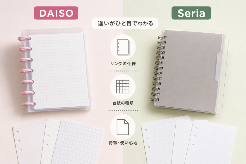 ダイソーとセリアで何が違う？シール帳と台紙の特徴比較