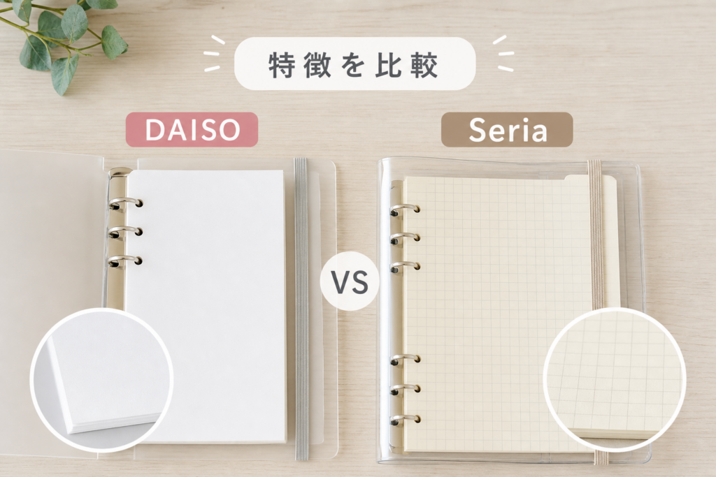ダイソーとセリアで何が違う？シール帳と台紙の特徴比較