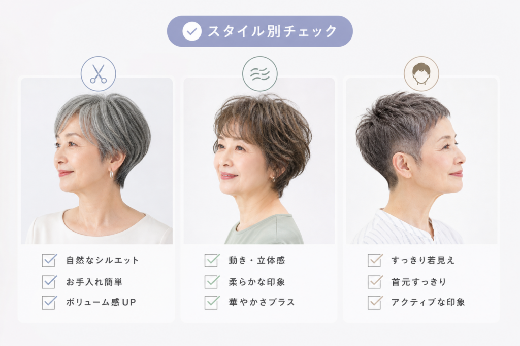 パーマなし？ベリーショート？70歳代で選ぶ新しい自分に出会えるヘアスタイル別チェックリスト