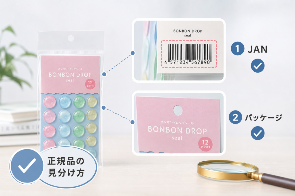 ボンボンドロップシールの正規取扱店と本物をJANコード・パッケージで見分ける方法