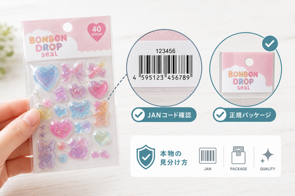 ボンボンドロップシールの正規取扱店と本物をJANコード・パッケージで見分ける方法