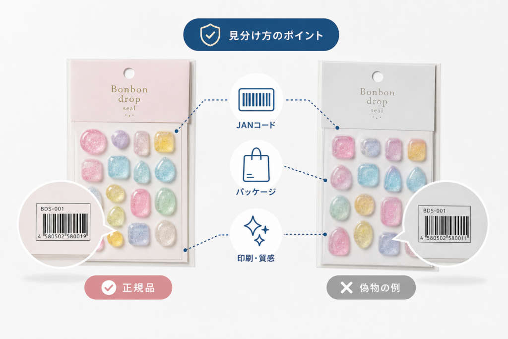 ボンボンドロップシールの正規取扱店と本物をJANコード・パッケージで見分ける方法