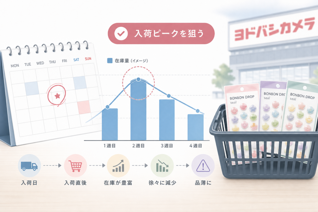 ボンボンドロップシールの買いやすい時期。入荷タイミングと在庫の動き方