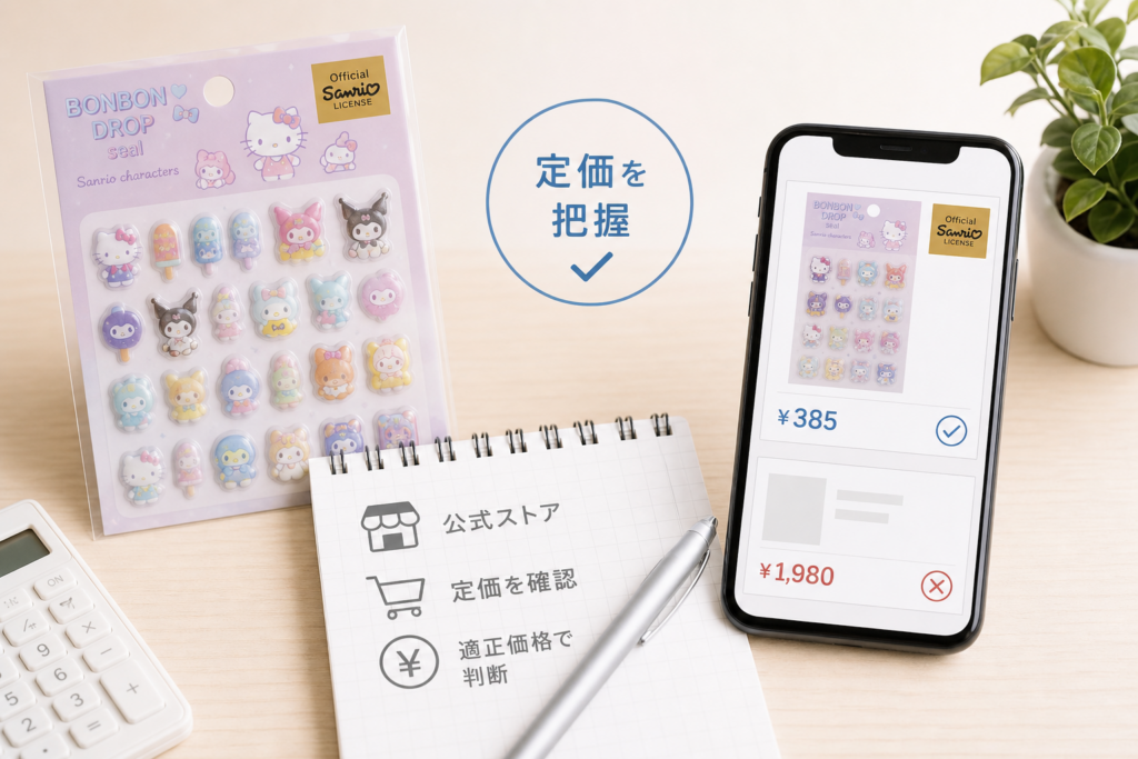 ボンボンドロップシール・サンリオの定価を知る：転売価格に惑わされない価格判断
