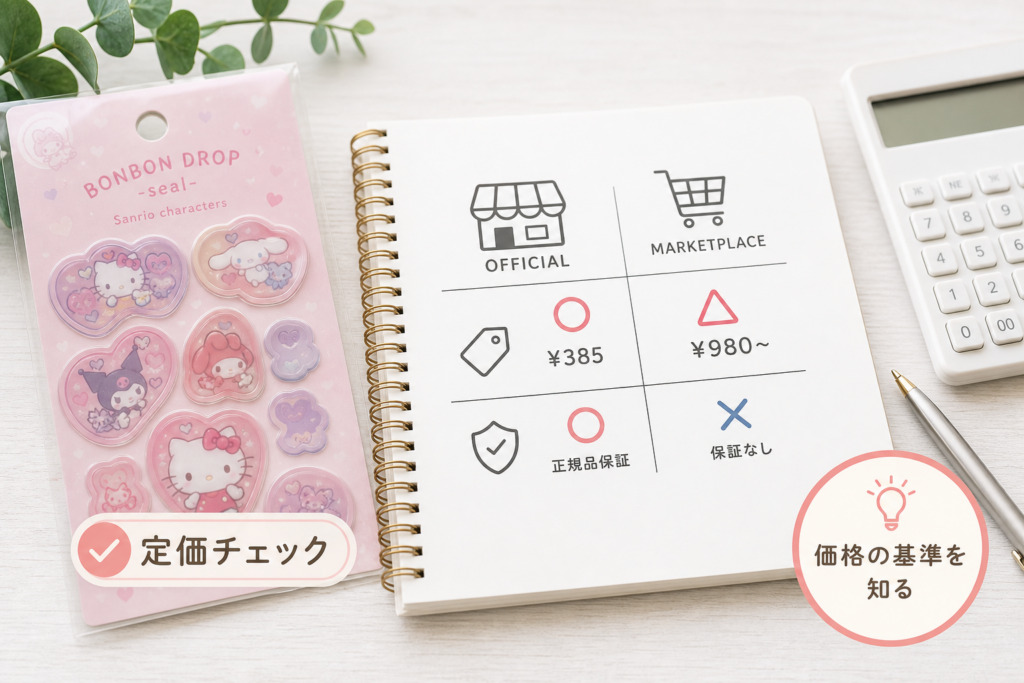 ボンボンドロップシール・サンリオの定価を知る：転売価格に惑わされない価格判断