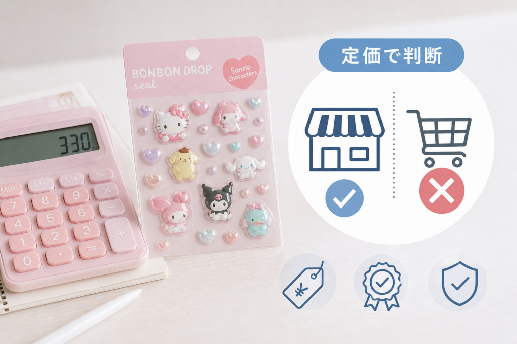 ボンボンドロップシール・サンリオの定価を知る：転売価格に惑わされない価格判断