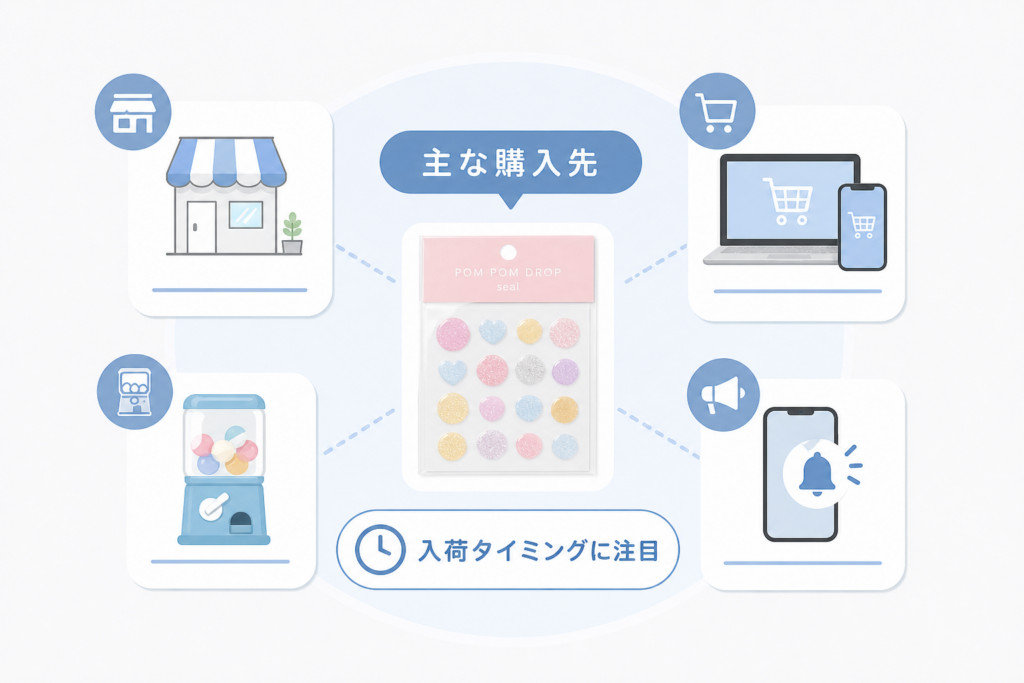 ポンポンドロップシールはどこで買える?販売店と入荷タイミングの実態
