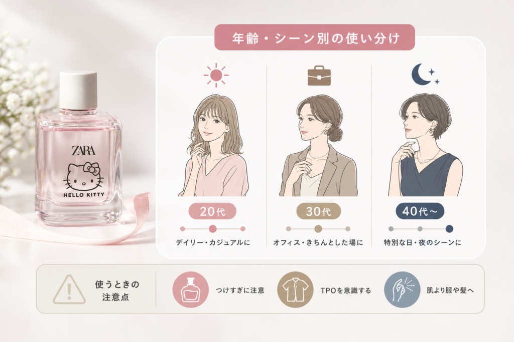 大人でも使えるZARAキティ香水・年齢別・シーン別のおすすめと注意点