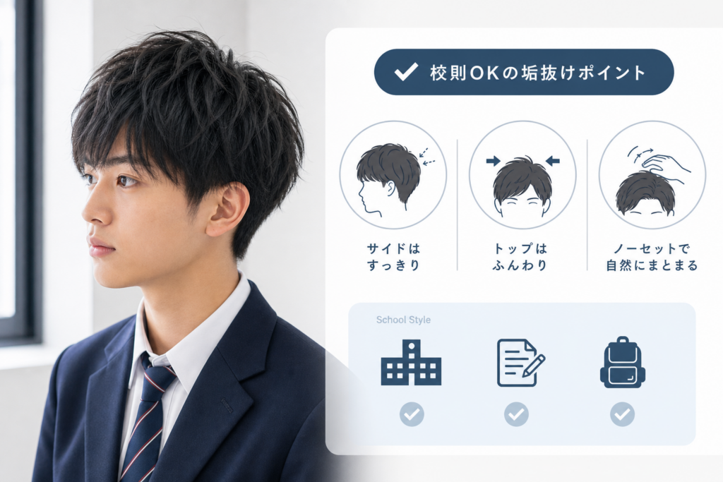 校則やノーセットで垢抜ける高校生・中学生向けヘアテク